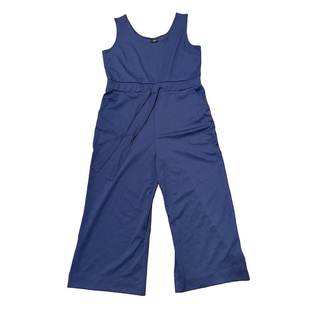 Mossimo Supply Co Women’s XL Romper - Navy Blue, Sleeveless, Wide Pants, Pockets